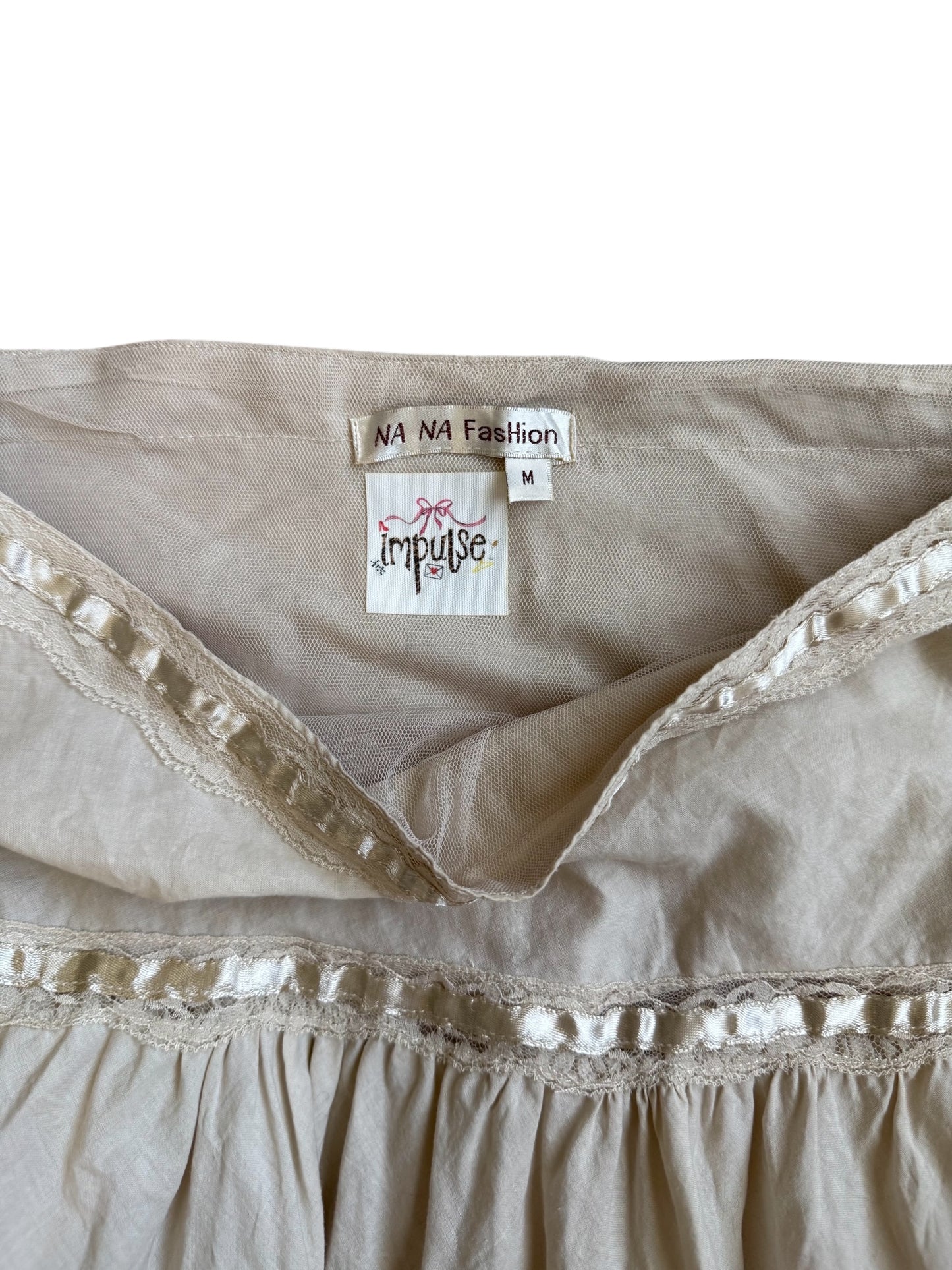 Cream Boho Midi Skirt