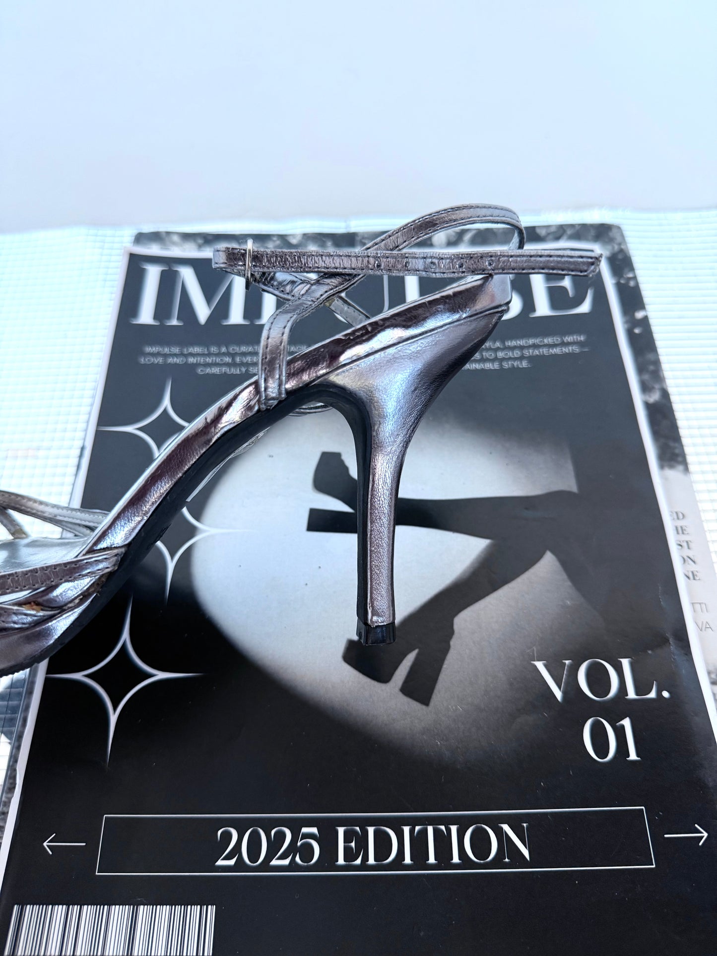 APT. 9 Metallic Strappy Heels With Rhinestones