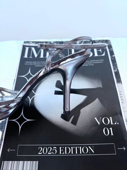 APT. 9 Metallic Strappy Heels With Rhinestones