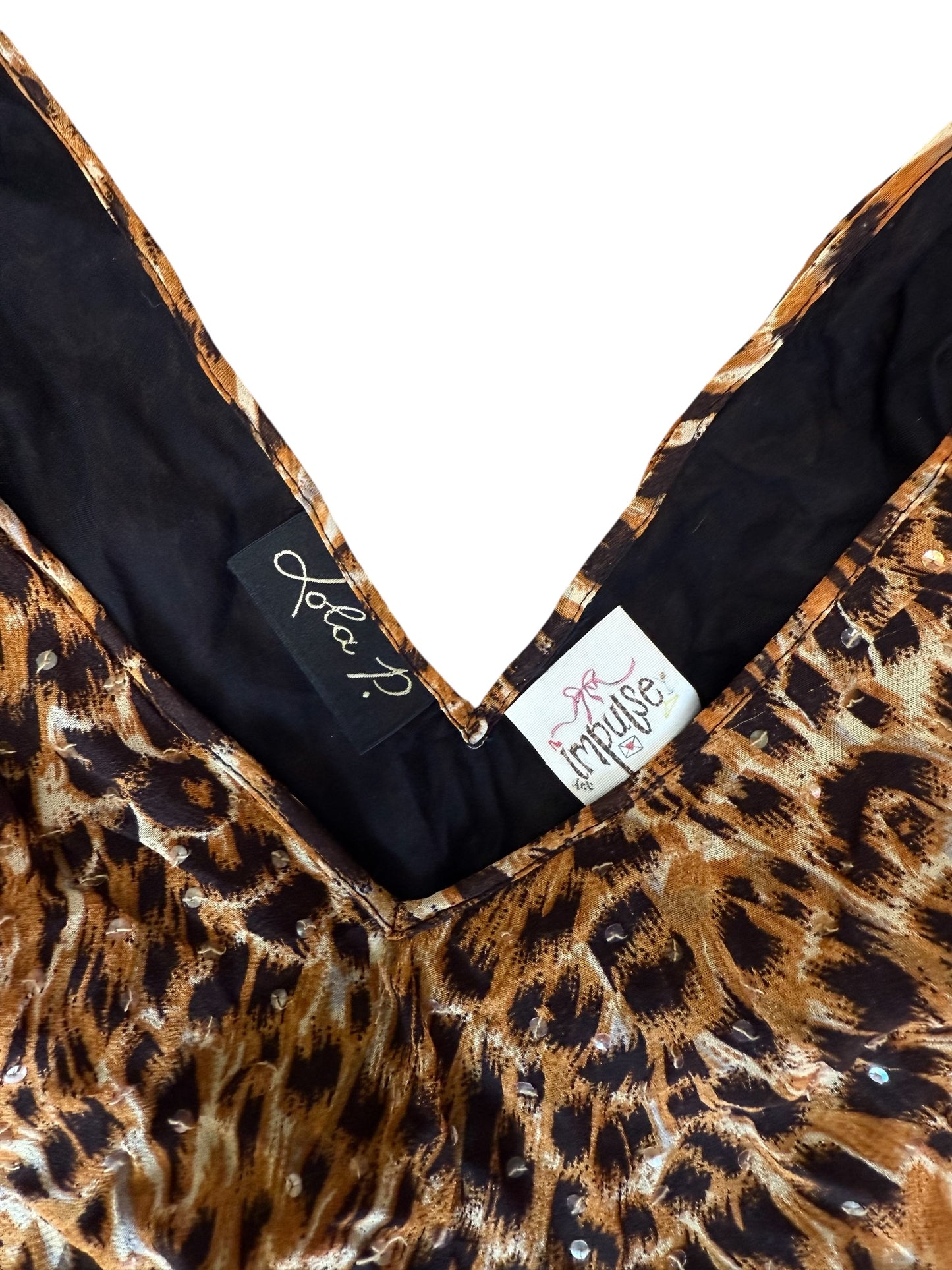 90s Lola P. Glam Leopard Dress
