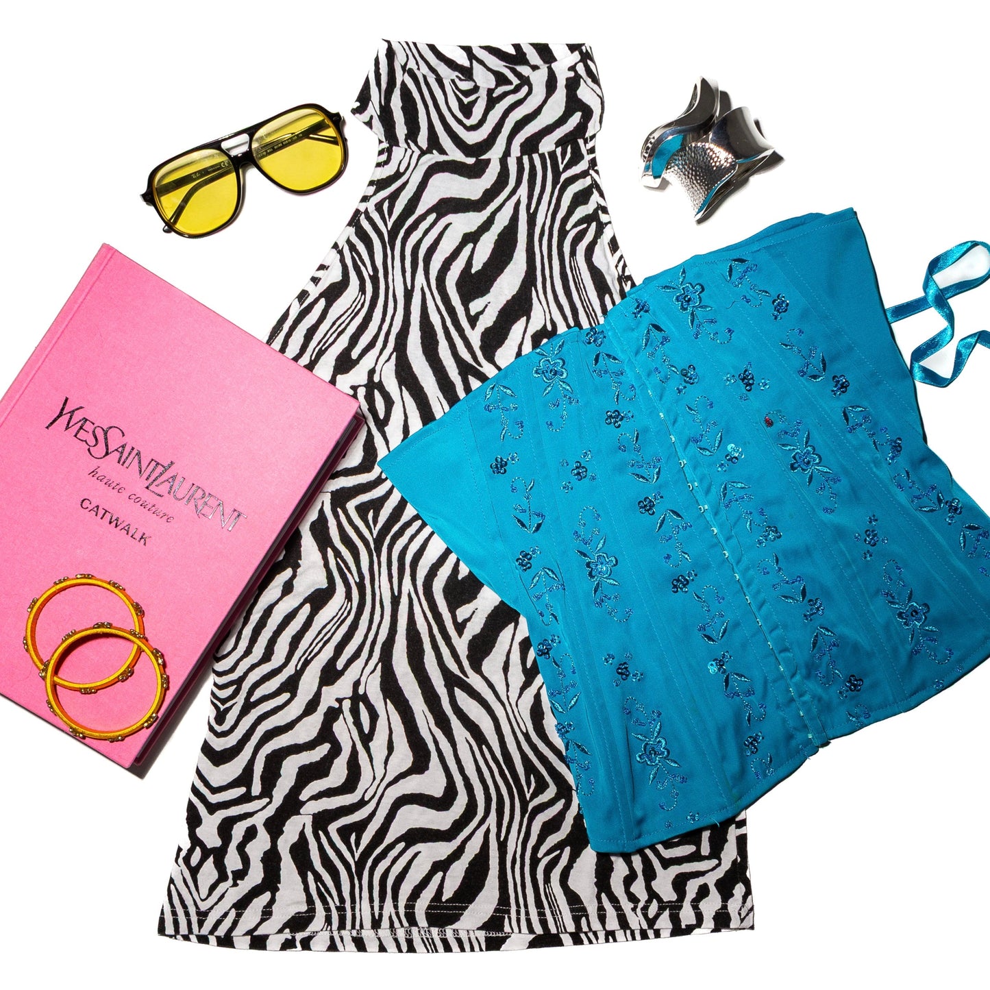 Cliché High Neck Zebra Halter (S)