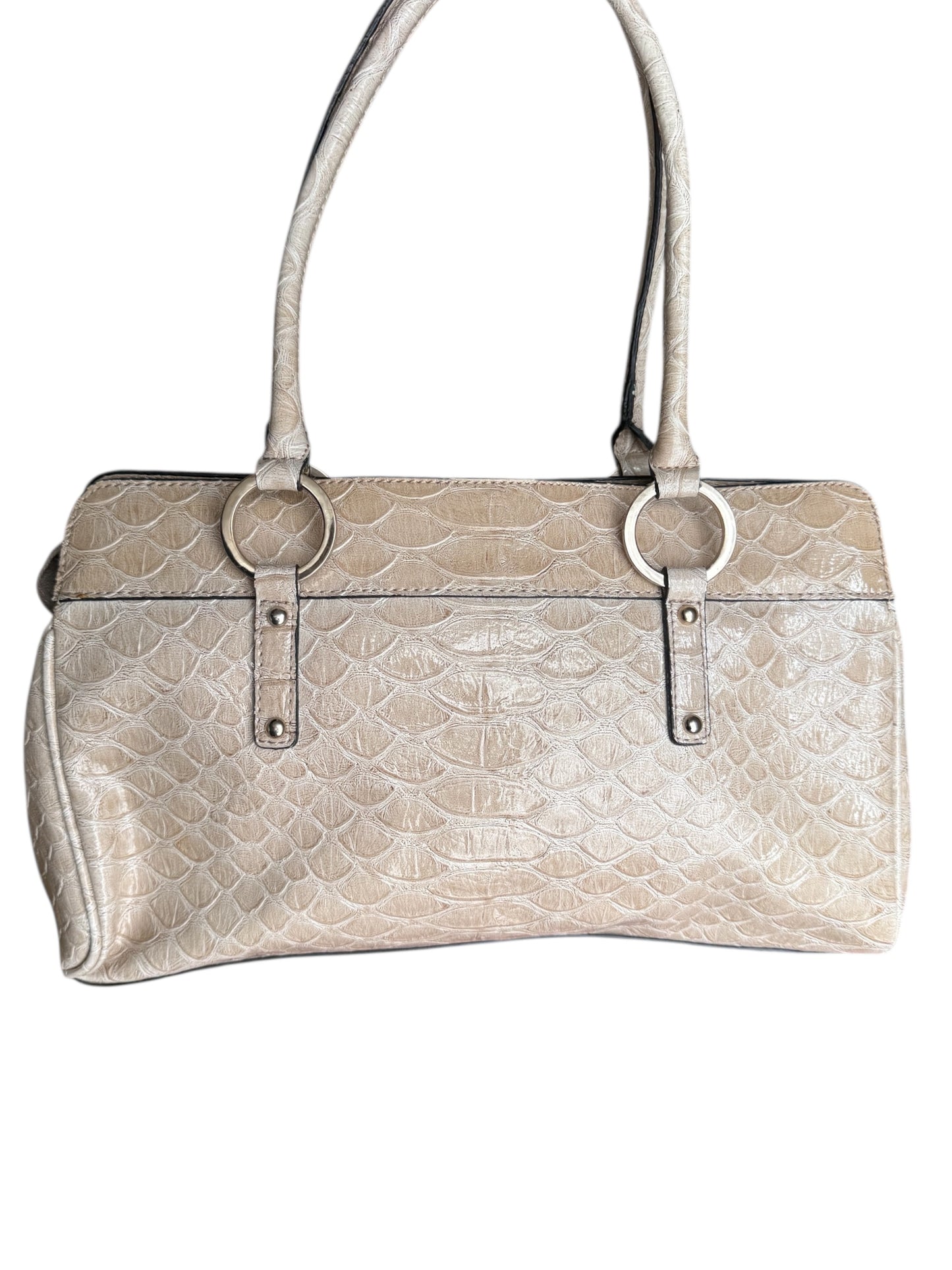Guess Cream & Silver Crocodile Tote