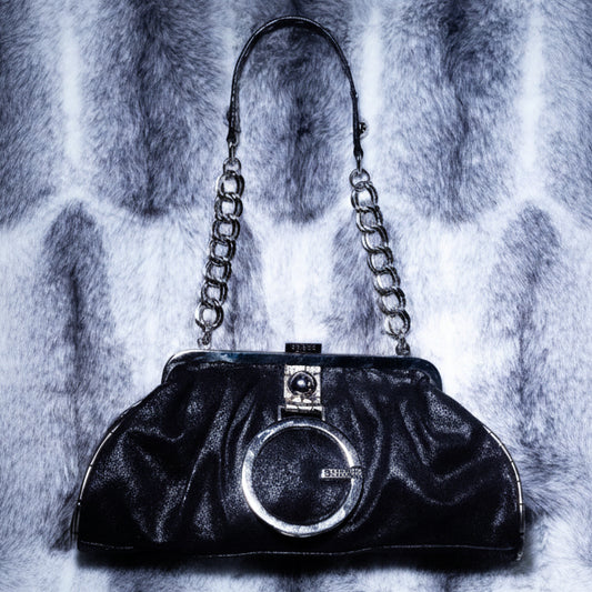 Guess Ruched Snakeskin Chain Bag