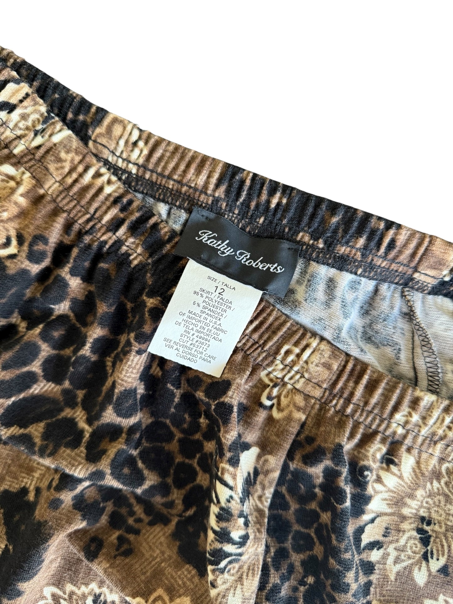 Kathy Roberts Neutral Printed Midi Skirt