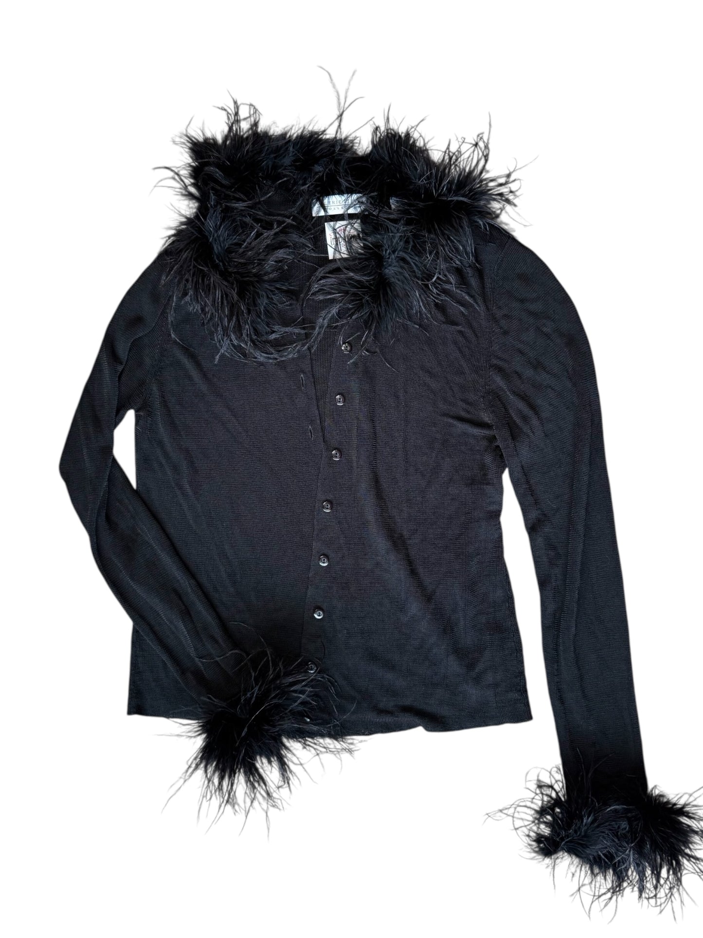 Valerie Stevens Feather Trim Cardigan