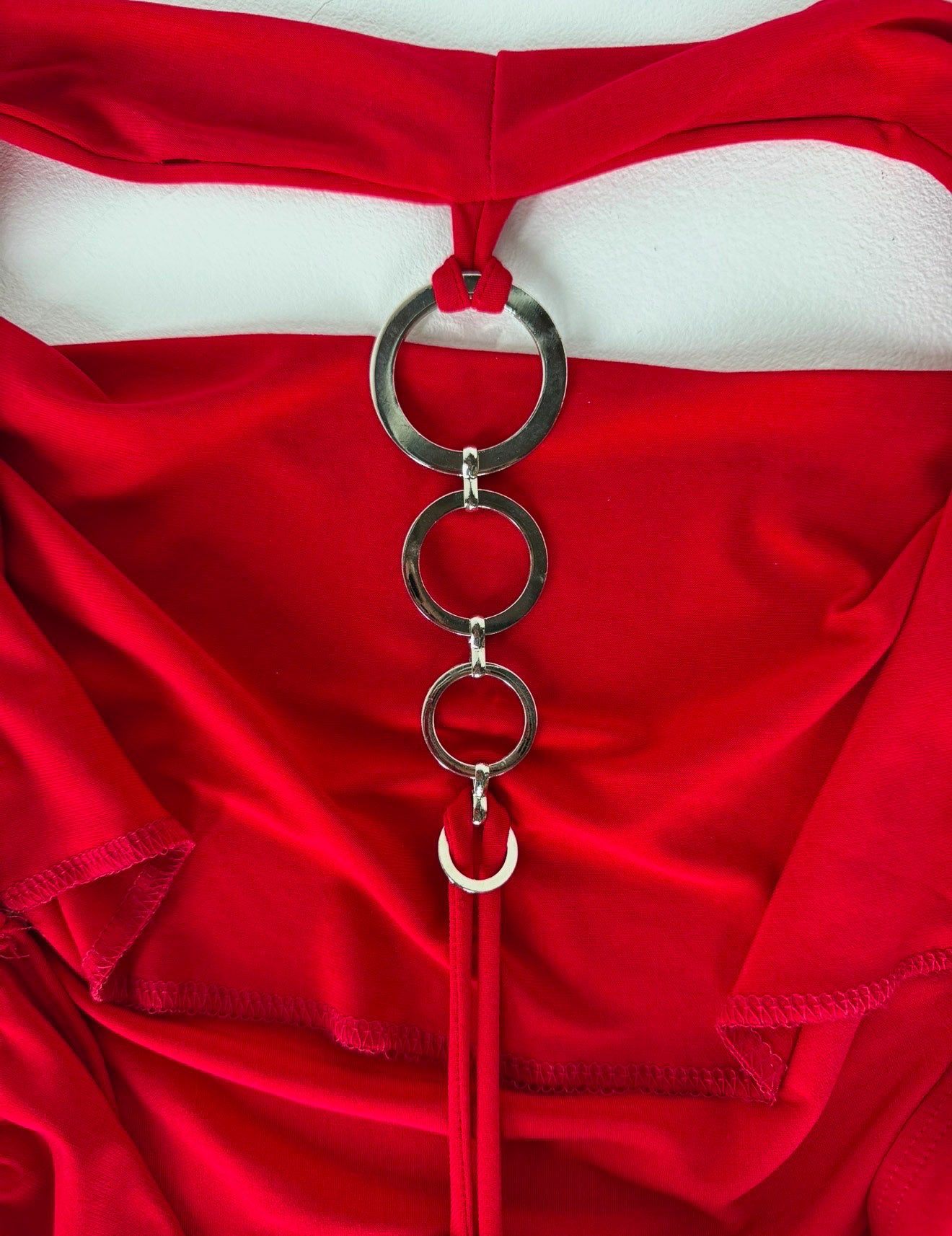 Unit Ruched Halter W/ Silver Chain Back