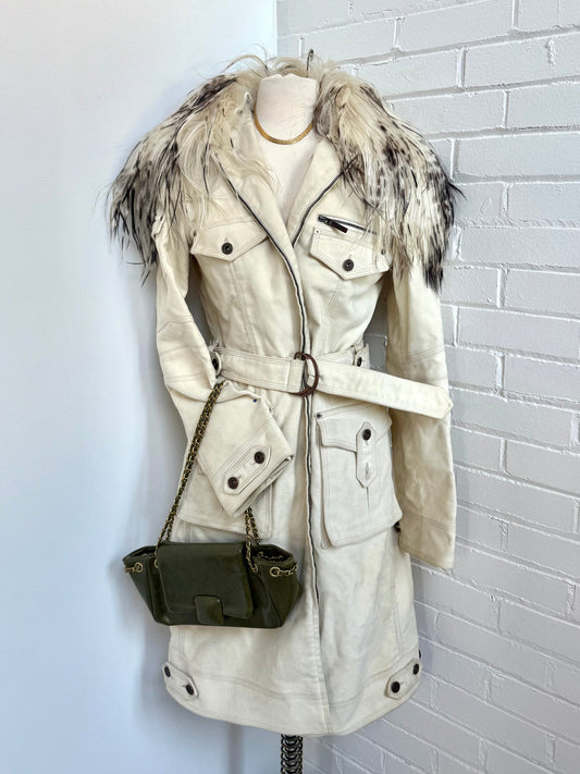 Moschino Belted Fur Coat