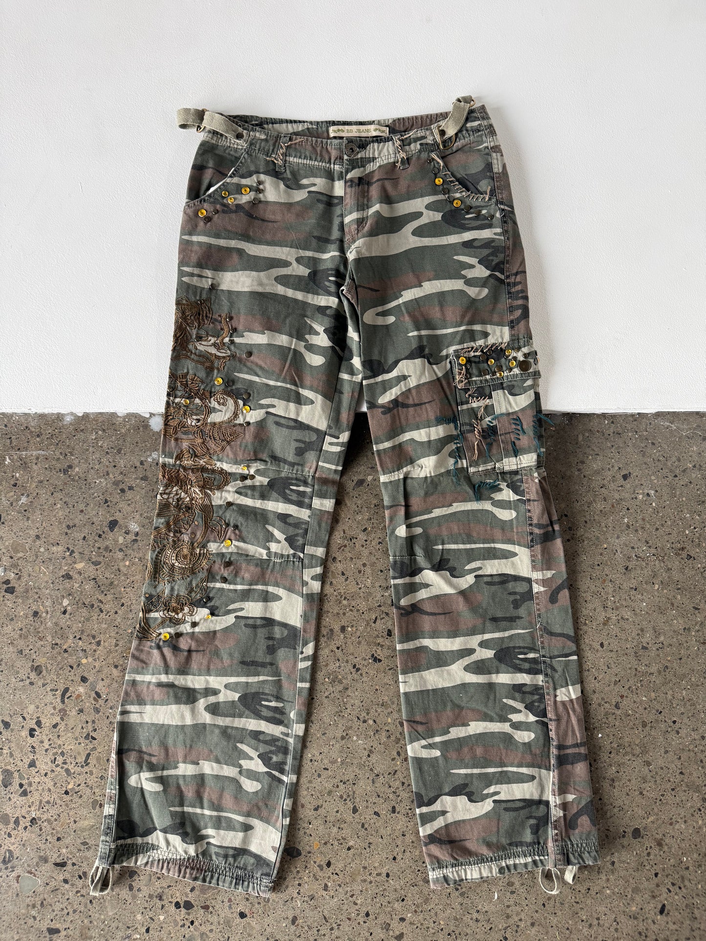 BB Jeans Detailed Camo Cargo Pants