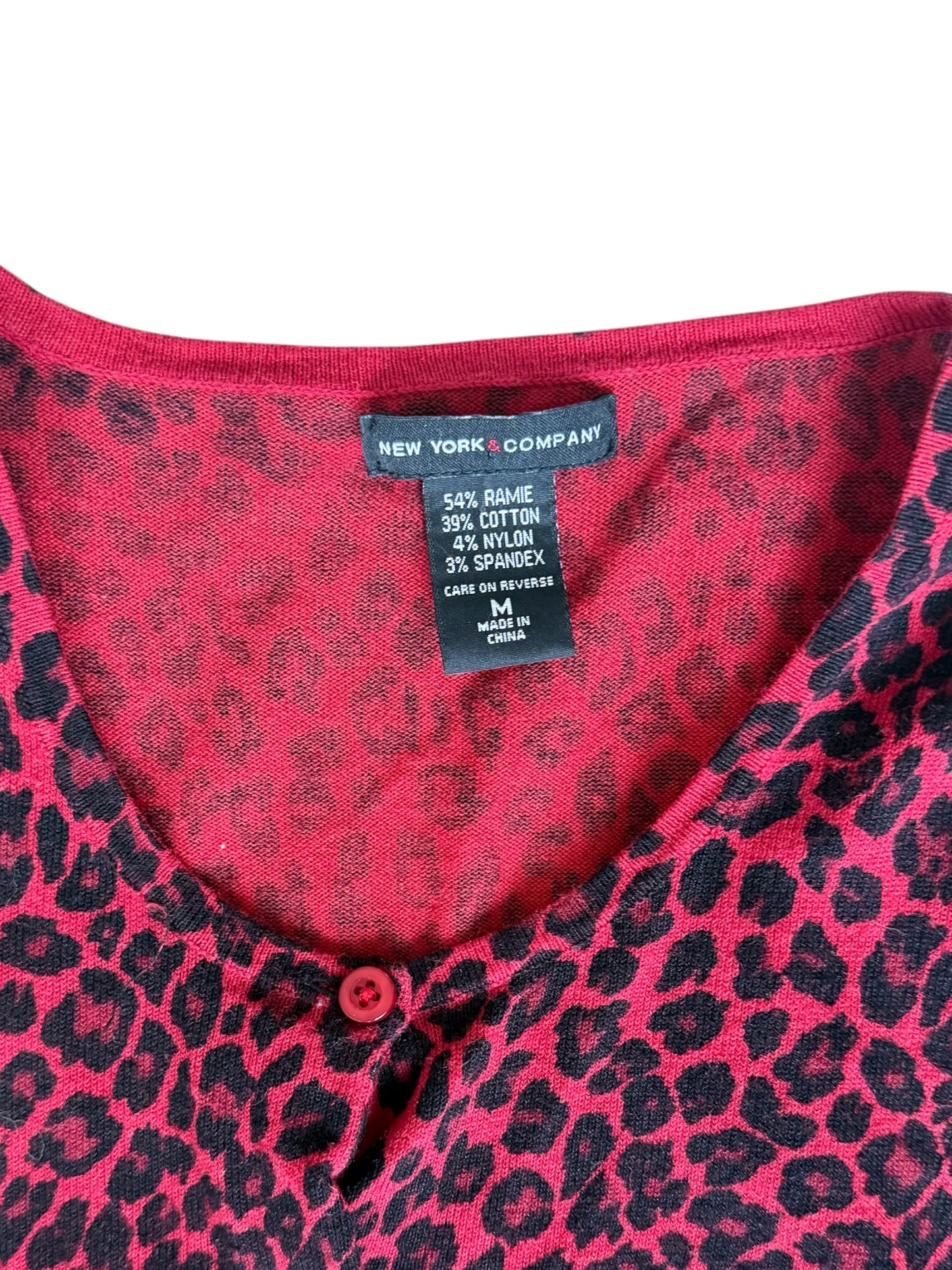 New York & Company Leopard Cardigan