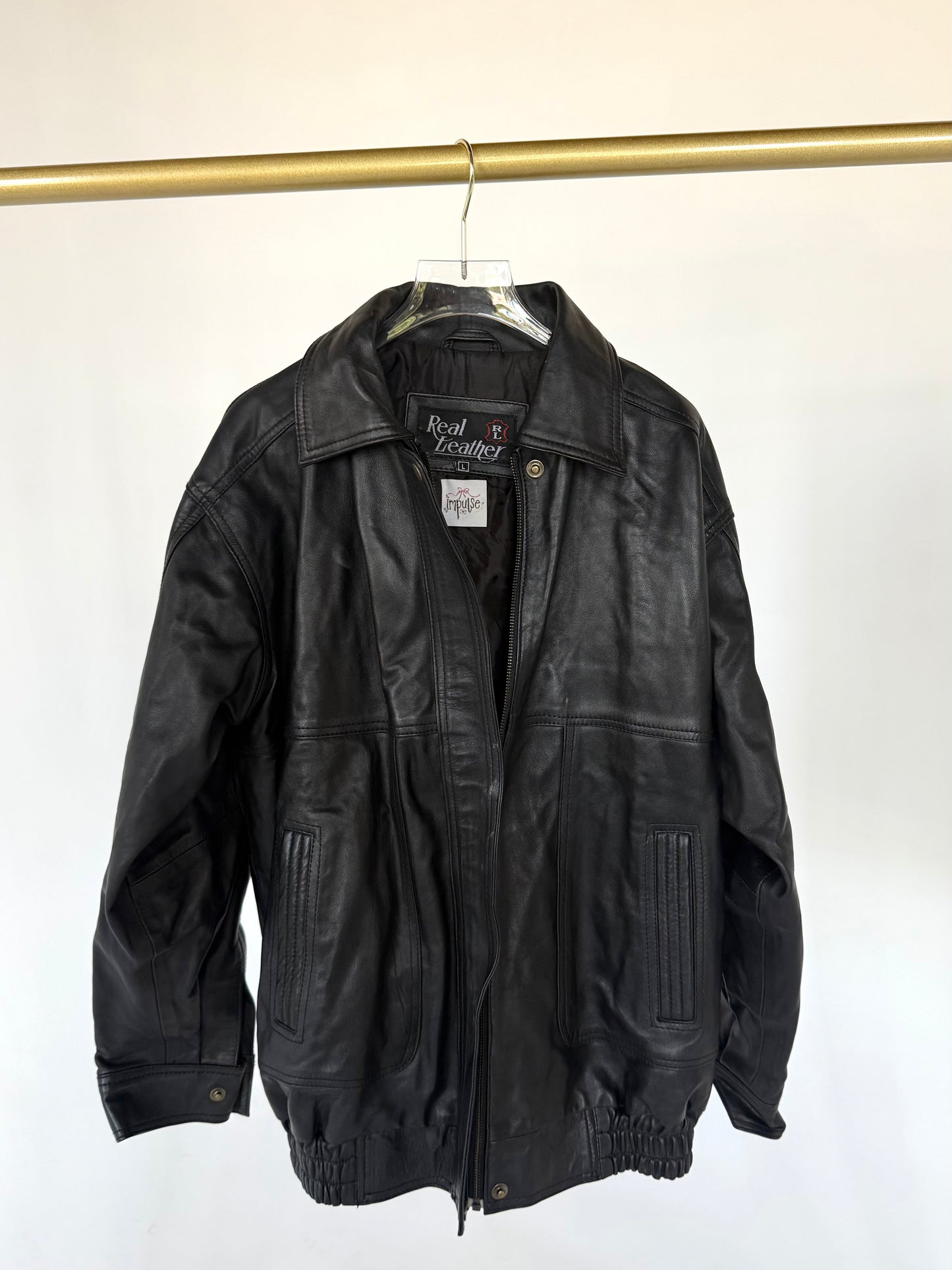 Genuine Leather Bomber Jacket