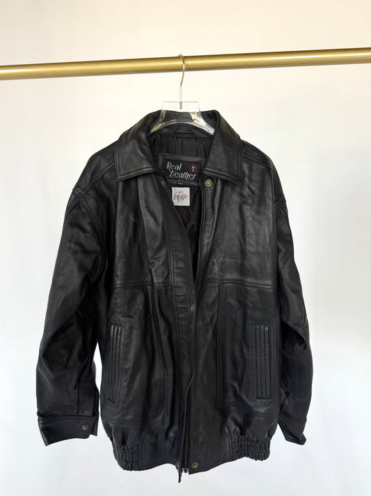 Genuine Leather Bomber Jacket