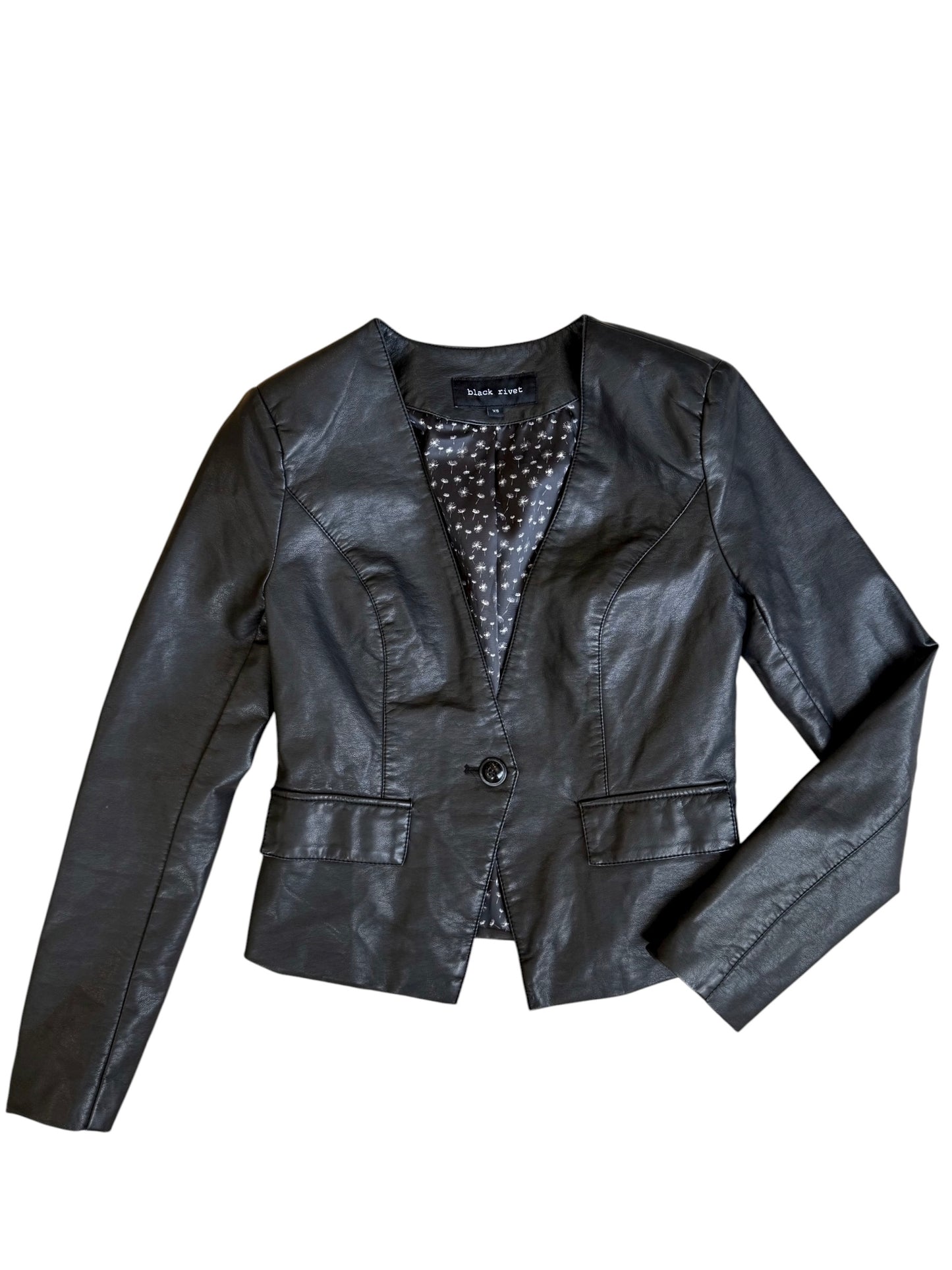 Black Rivet Leather Blazer