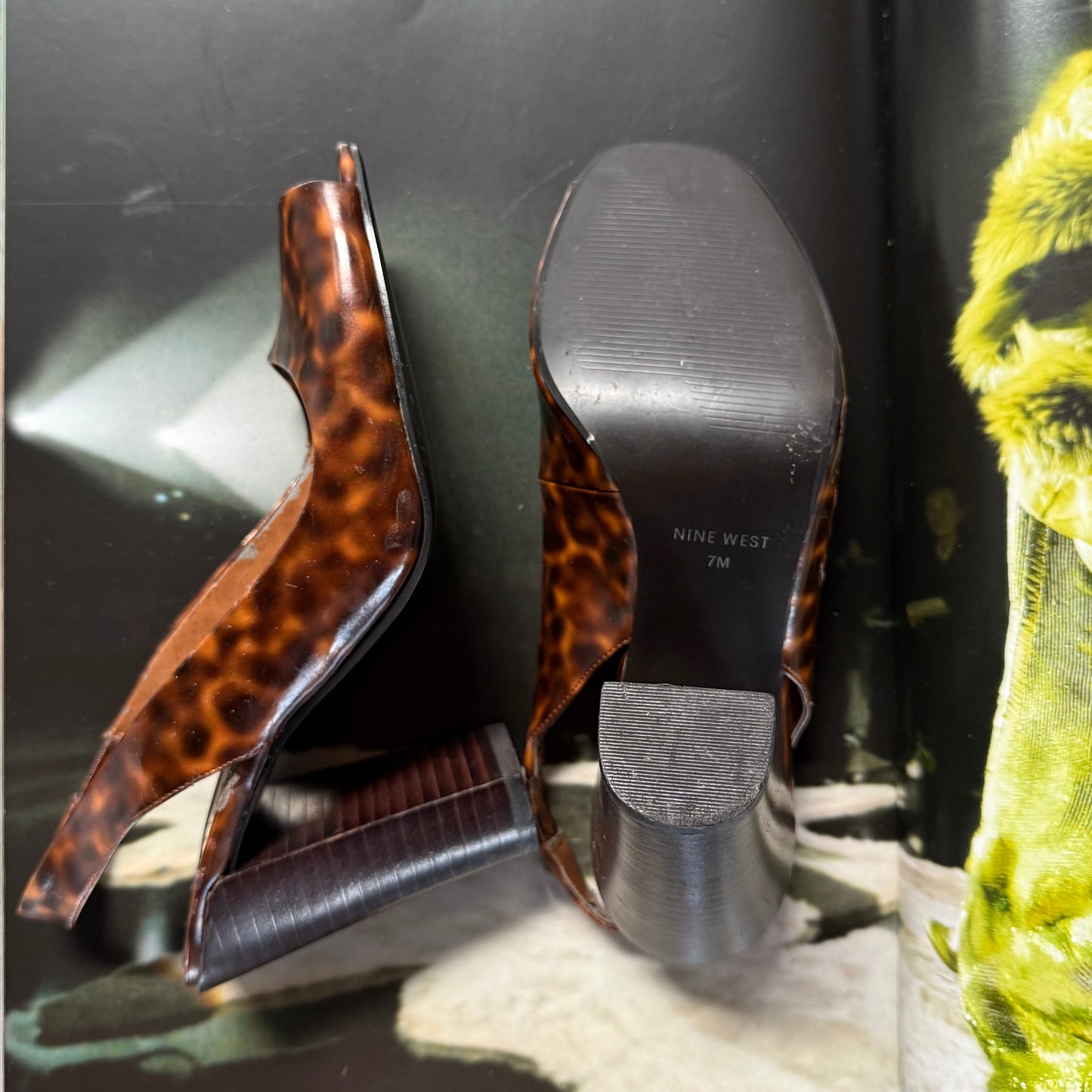 Nine West Tortoise Slingback Platform Heels (7)