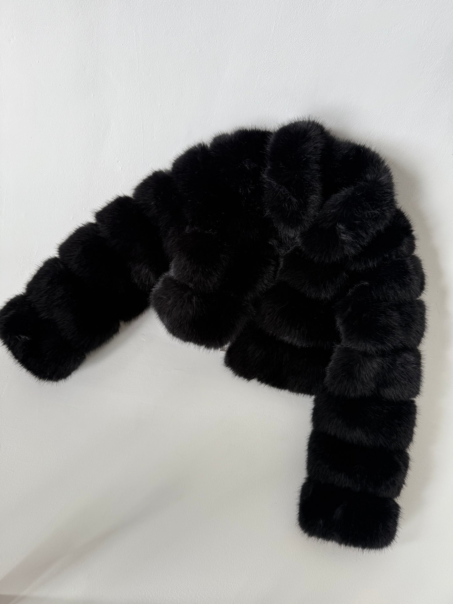 Black Faux Fur Cropped Jacket