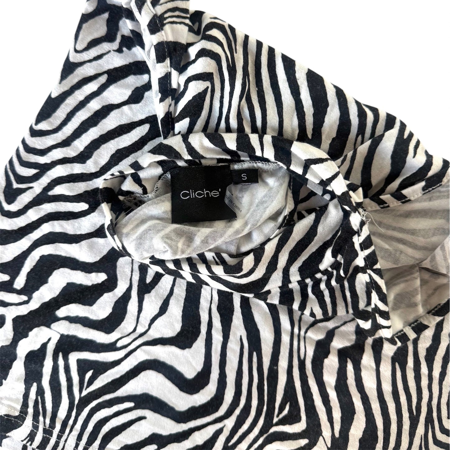 Cliché High Neck Zebra Halter (S)