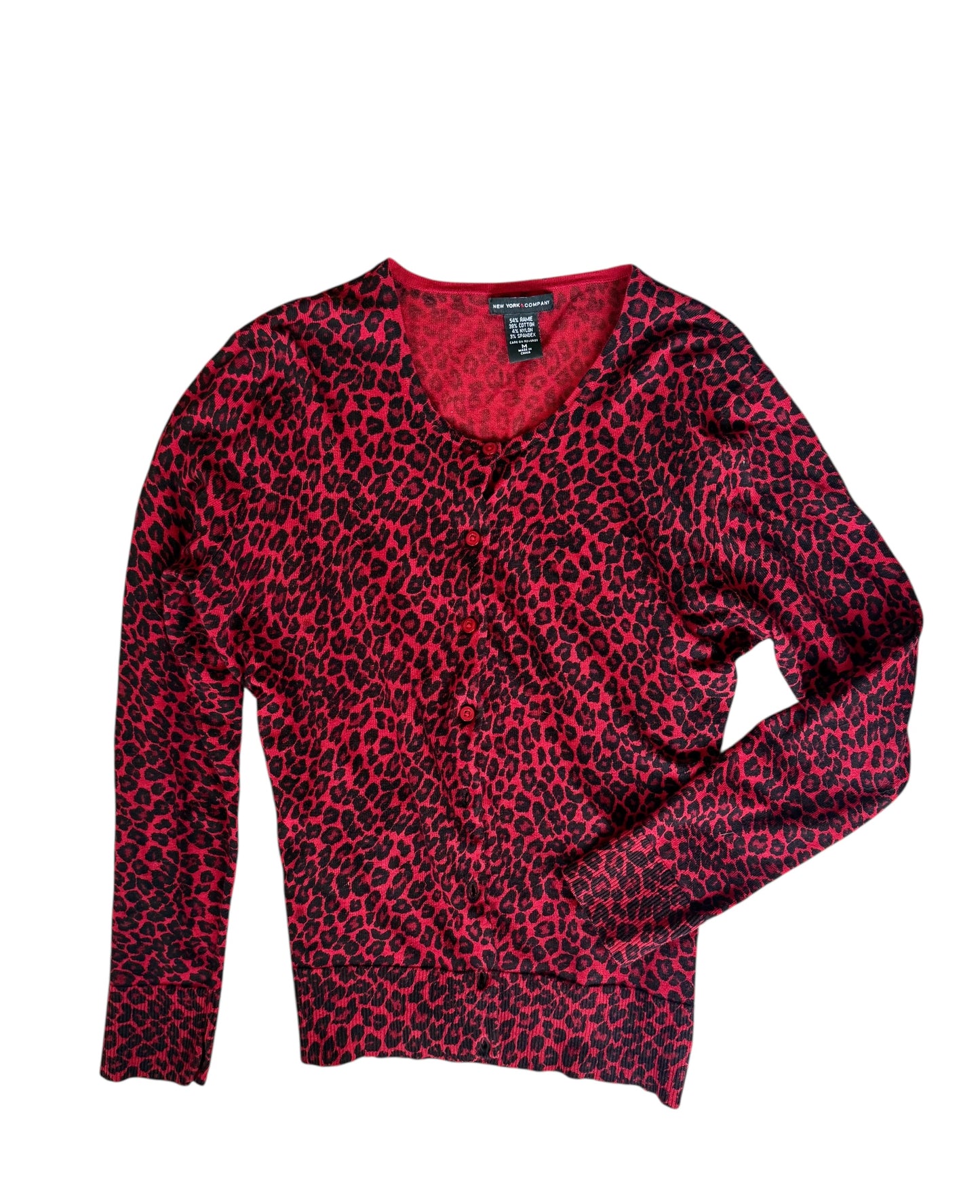 New York & Company Leopard Cardigan