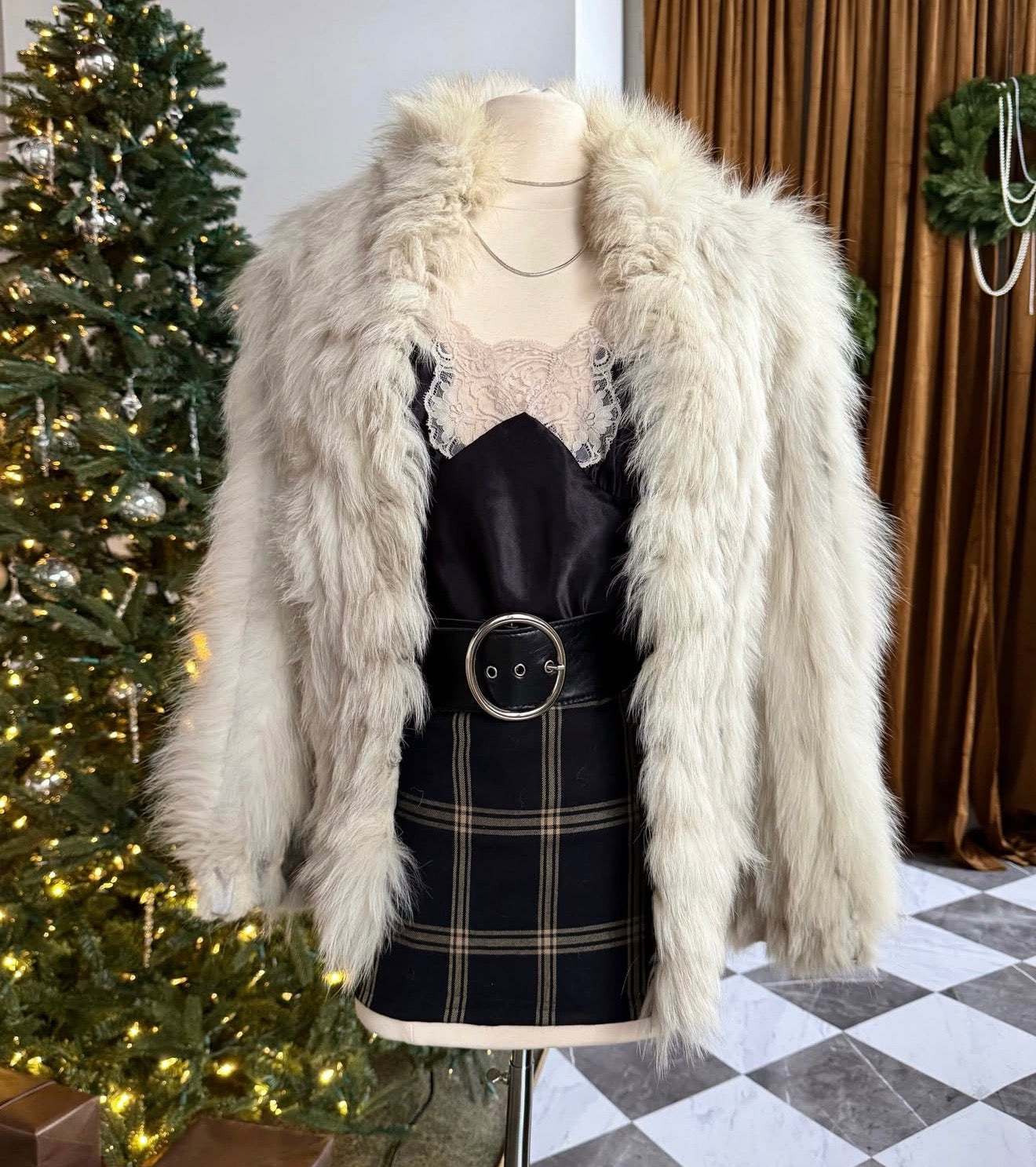 I.N.C Plaid Mini Skirt With Leather Belt