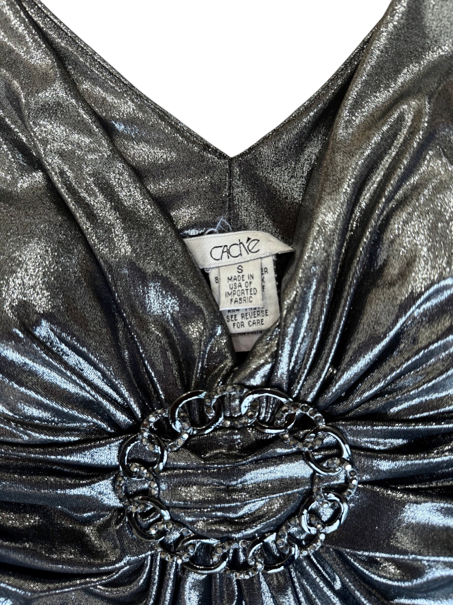 Caché Gunmetal Tank With Built In Bra