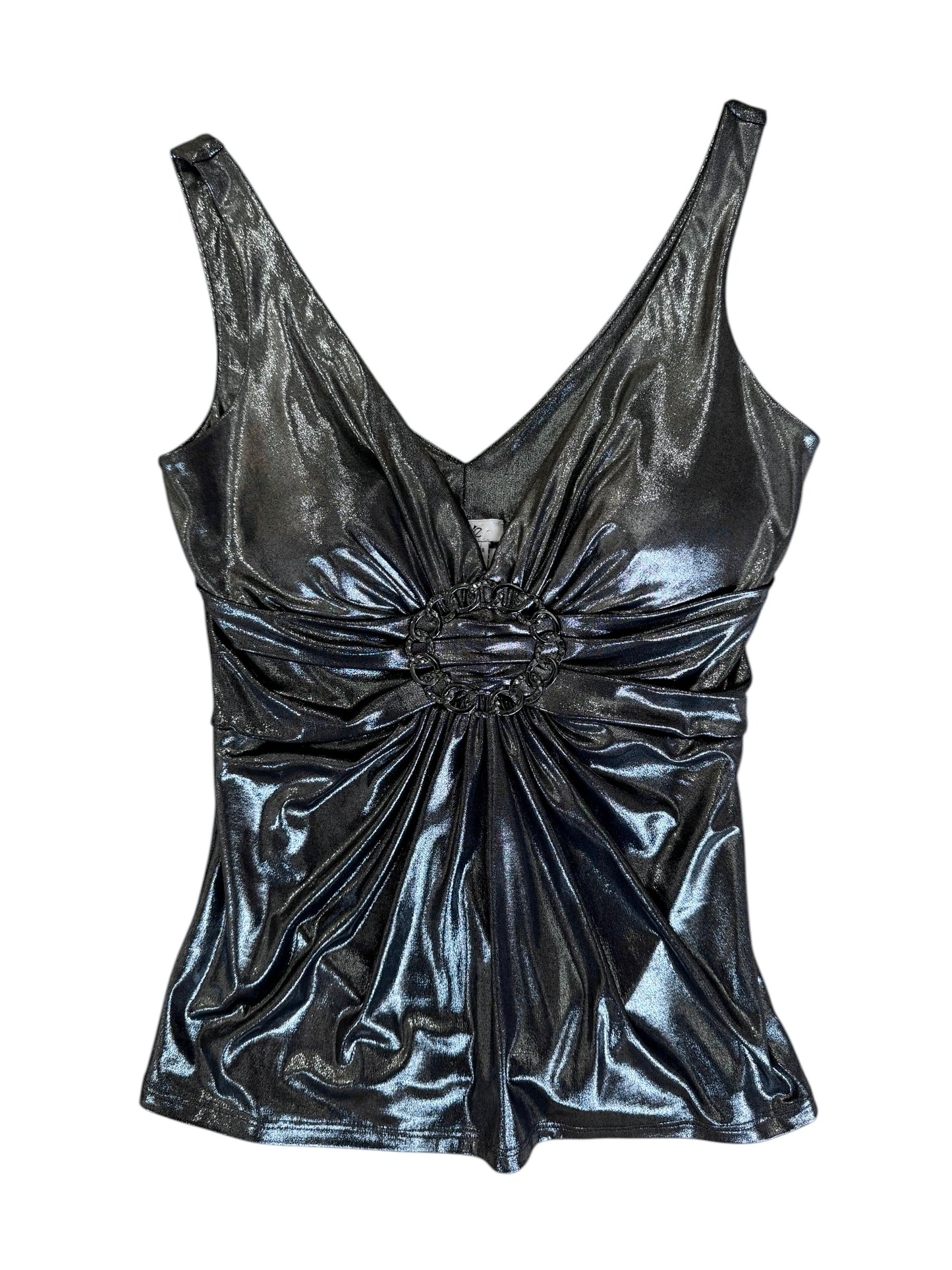 Caché Gunmetal Tank With Built In Bra