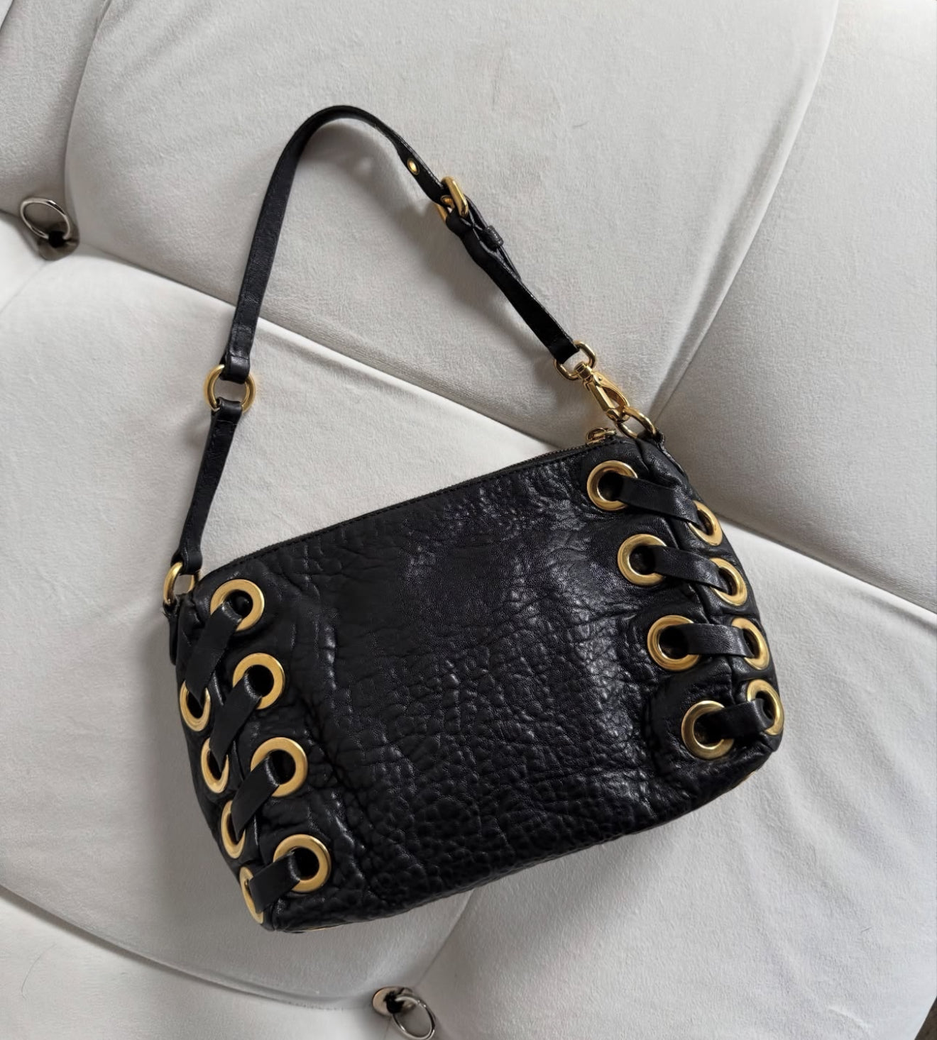 Black Miu Miu Purse With Gold Hardware