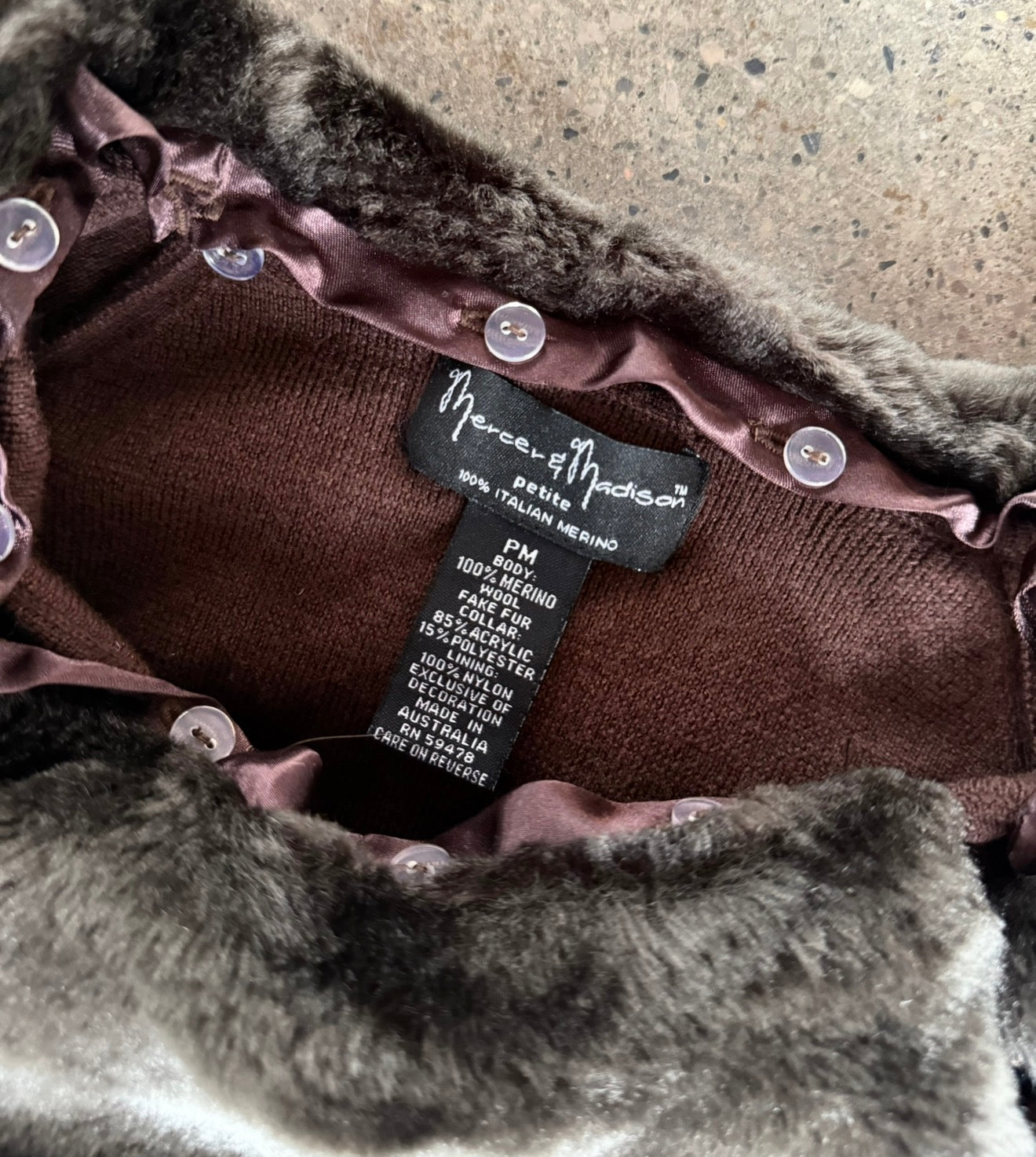 Mercer & Madison Wool Sweater With Faux Fur Trim