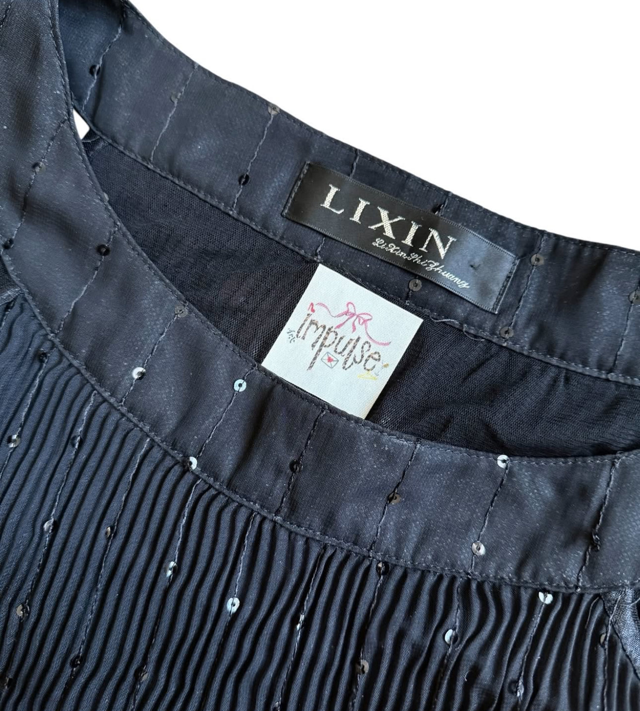 Pleated Blouse With Sequins