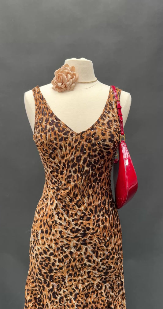 90s Lola P. Glam Leopard Dress
